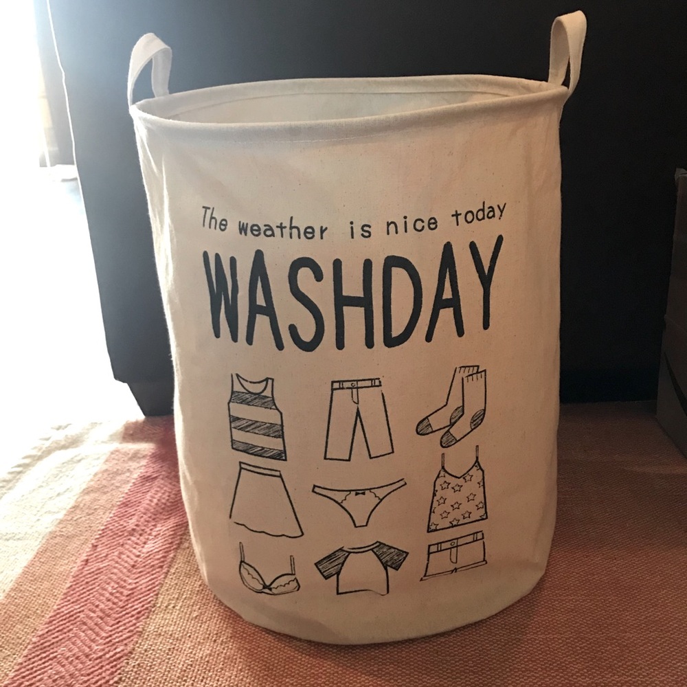 Collapsible laundry basket hamper Washday